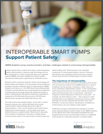 Interoperable Smart Pumps Support Patient Safety HIMSS Analytics Ivenix